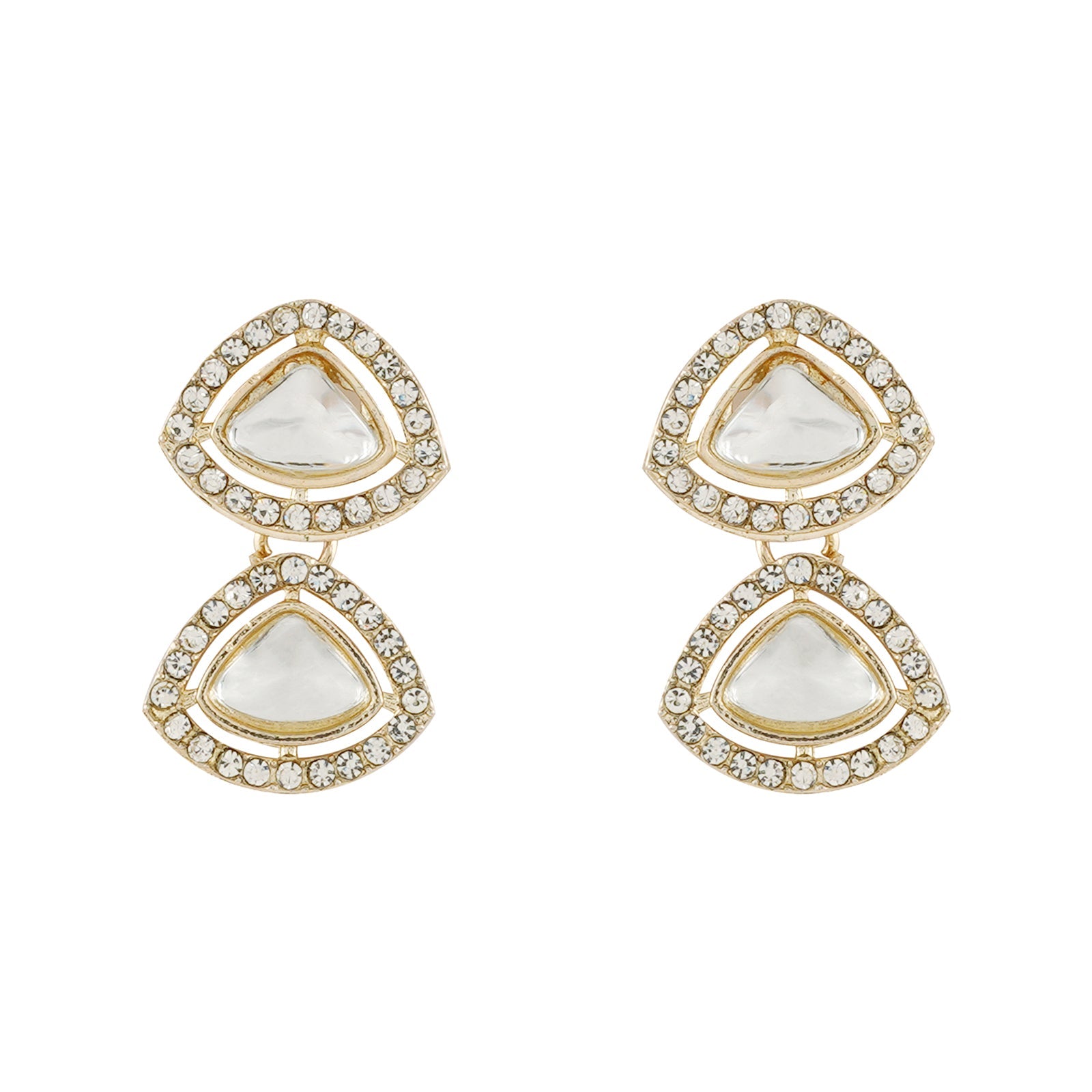 Teejh Vatsala Gold White Necklace set