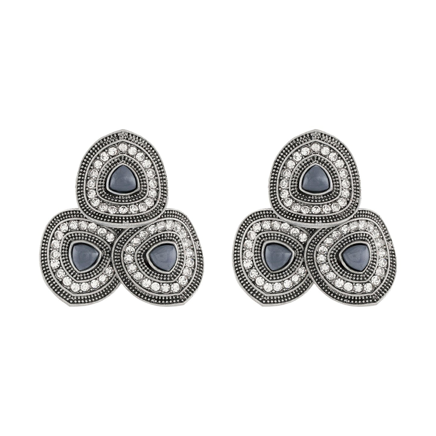 Teejh Eshita Silver Grey Stud