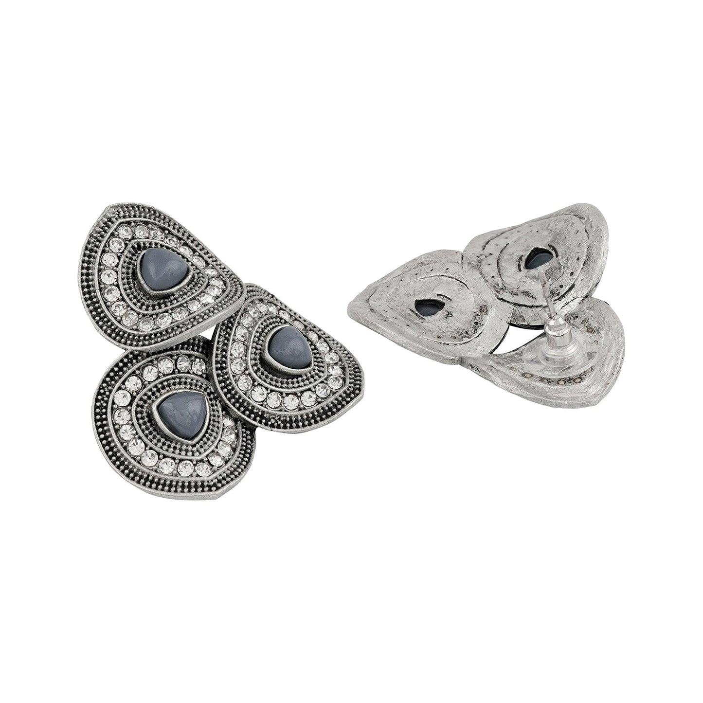 Teejh Eshita Silver Grey Stud