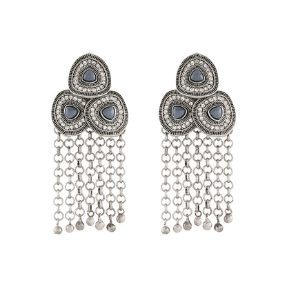 Teejh Mrinal Silver Grey Earring