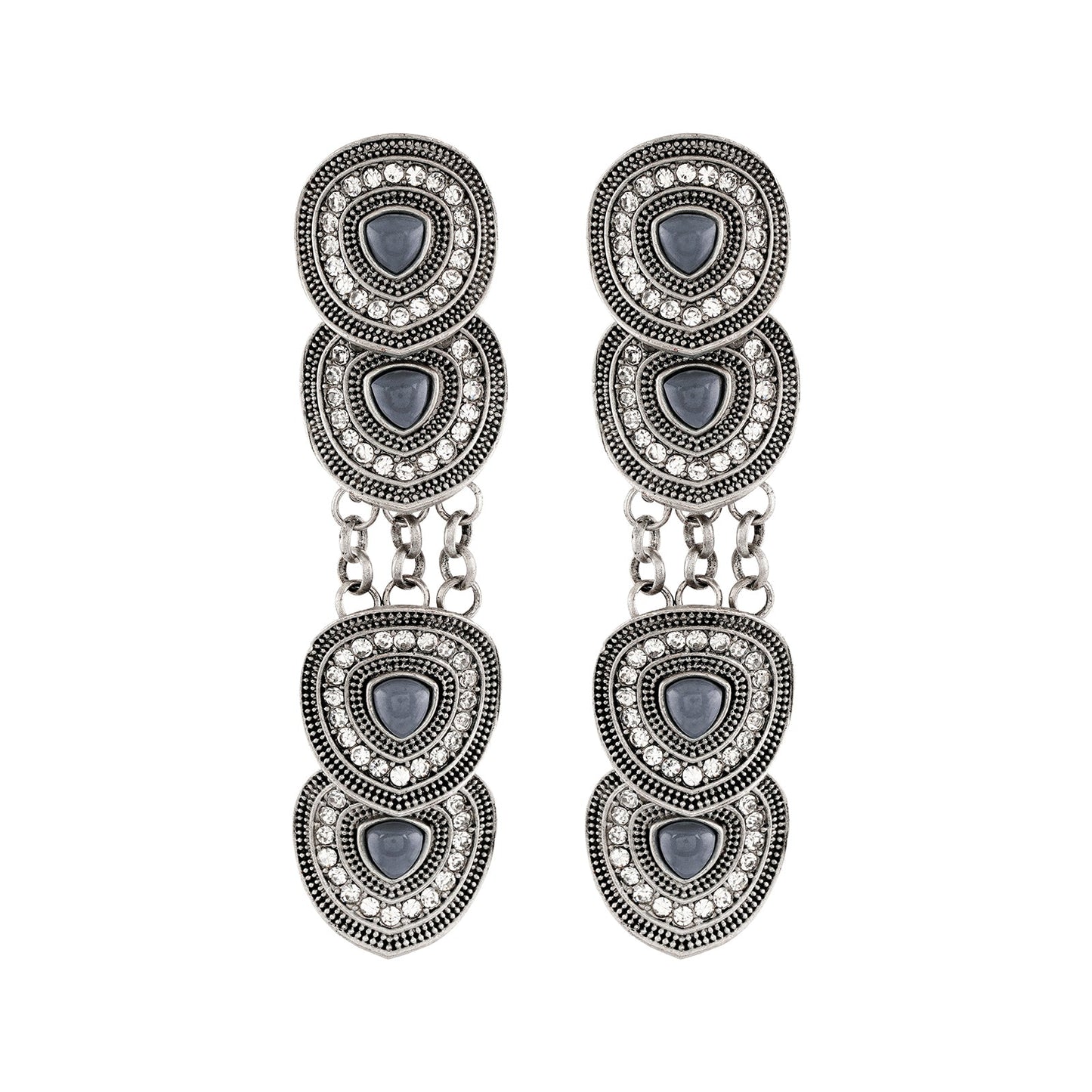 Teejh Divika Silver Grey Earring