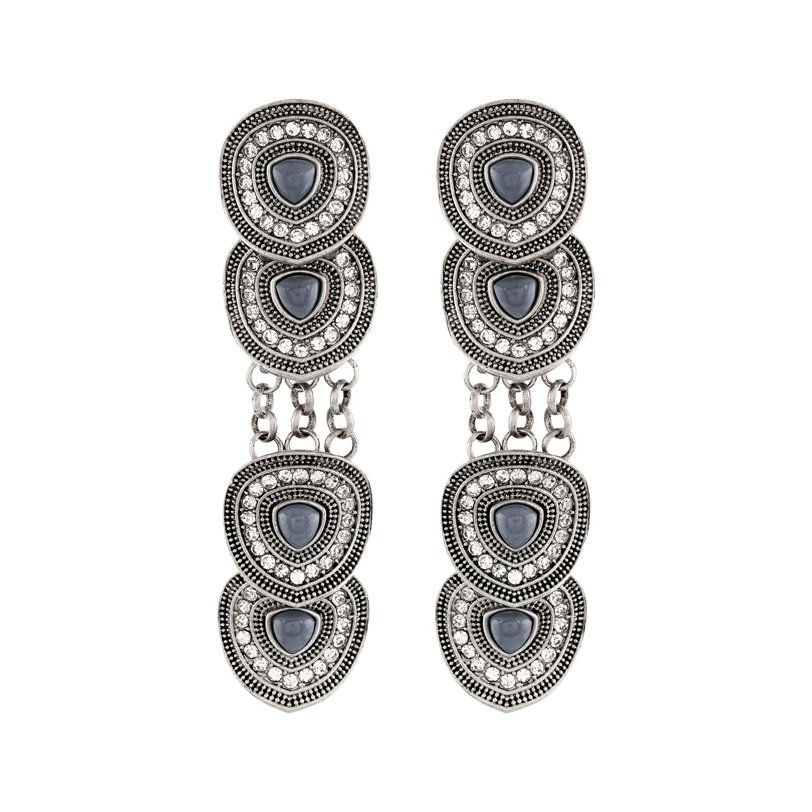 Teejh Divika Silver Grey Earring