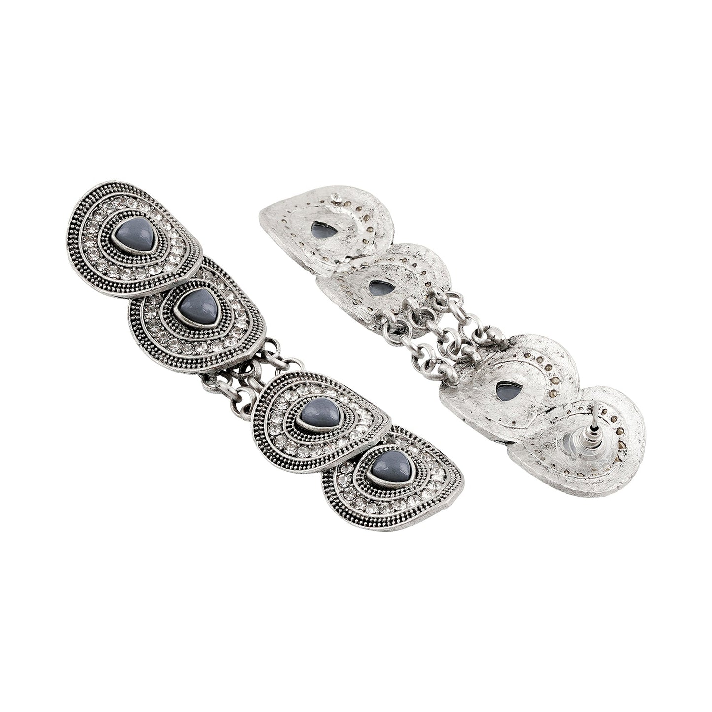 Teejh Divika Silver Grey Earring