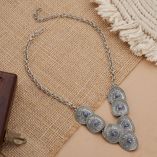 Teejh Chahat Silver Grey Necklace