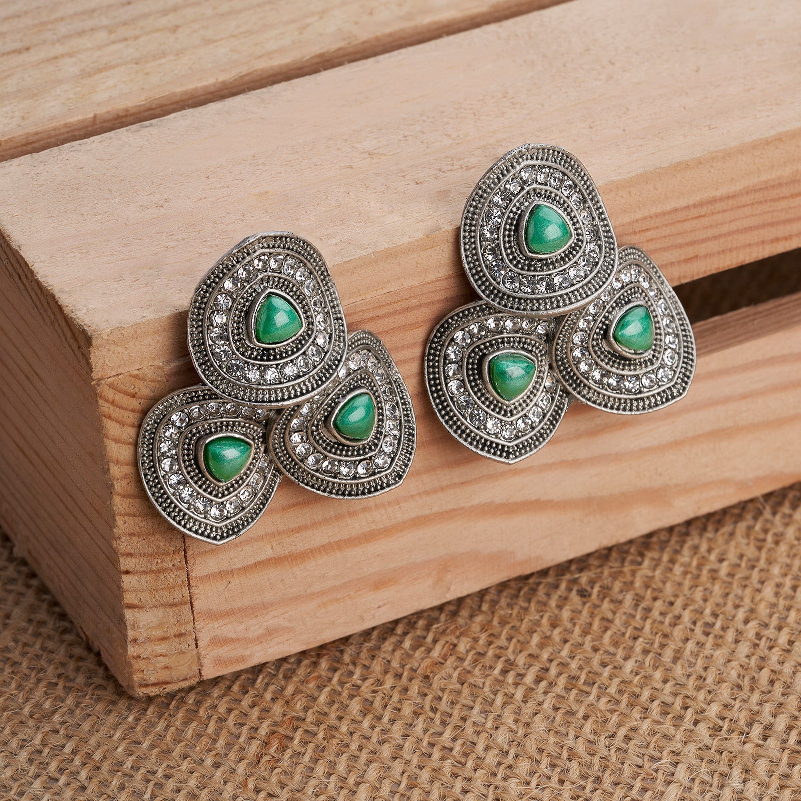 Teejh Shyamli Silver Turquoise Stud