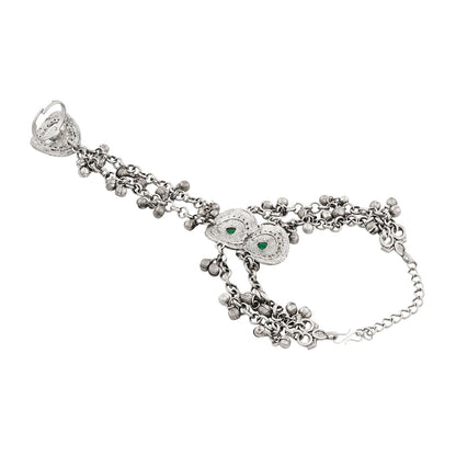 Teejh Yashwi Silver Turquoise Hathphool
