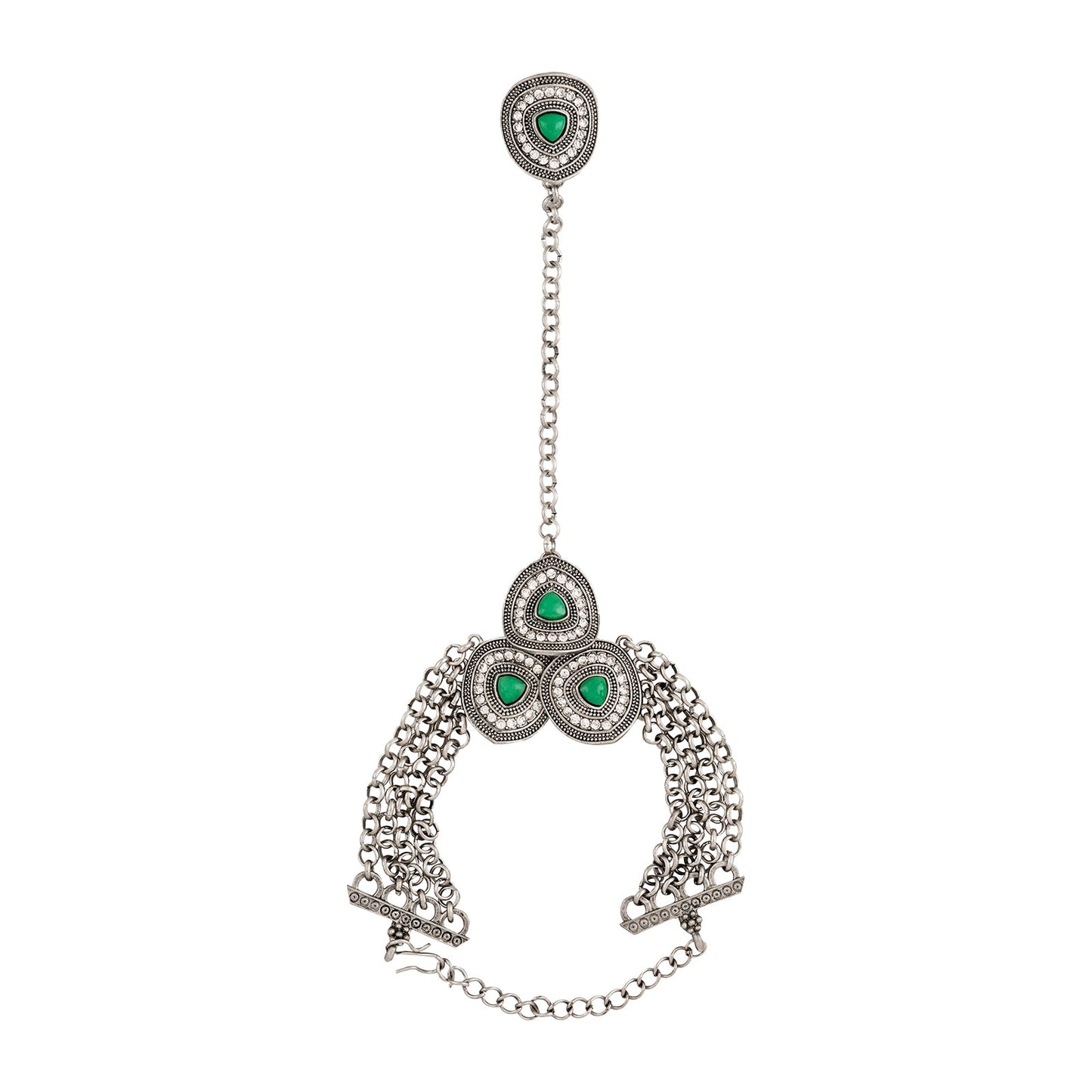 Teejh Khushboo Silver Turquoise Hathphool