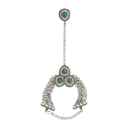 Teejh Khushboo Silver Turquoise Hathphool