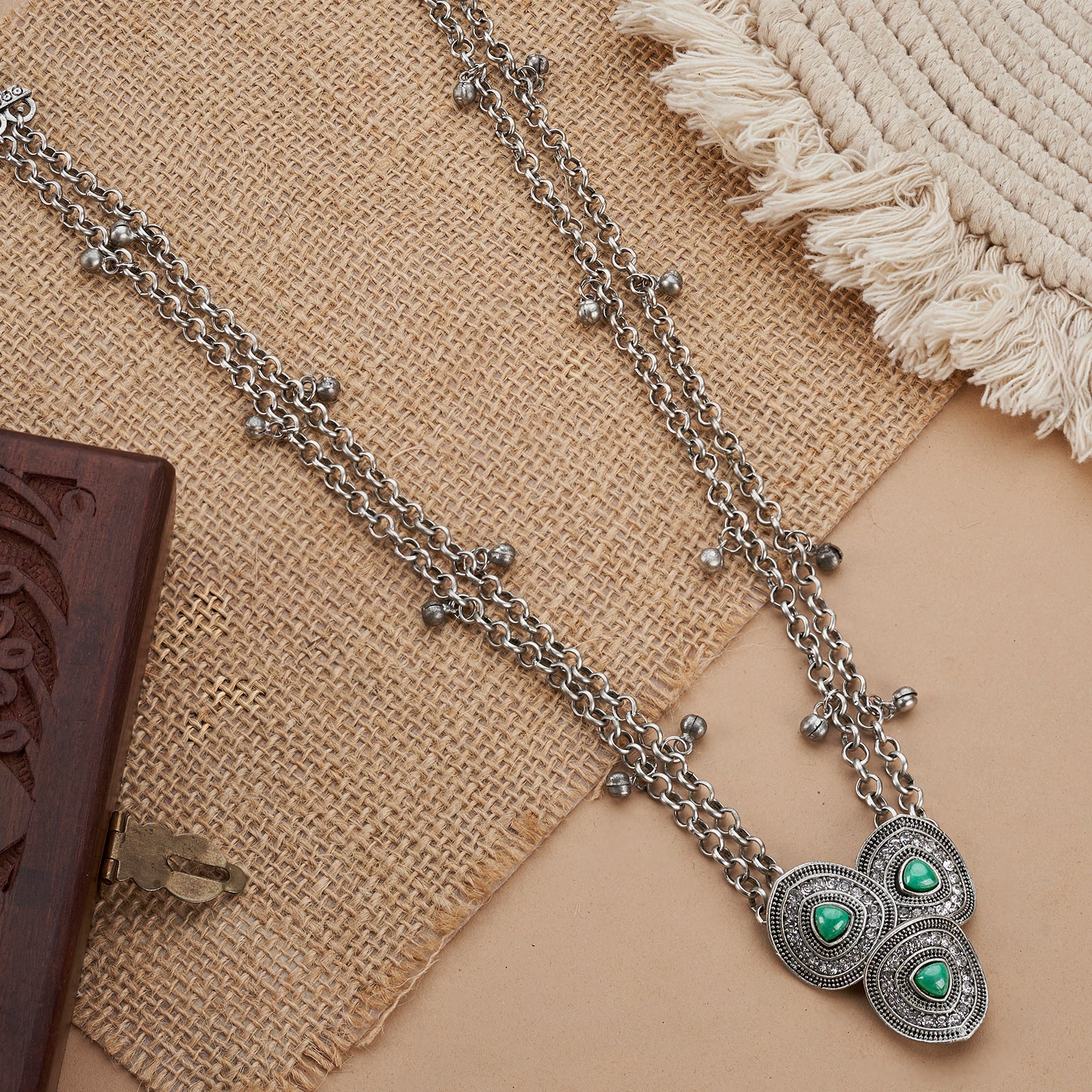 Teejh Aprimoksh Silver Turquoise Necklace