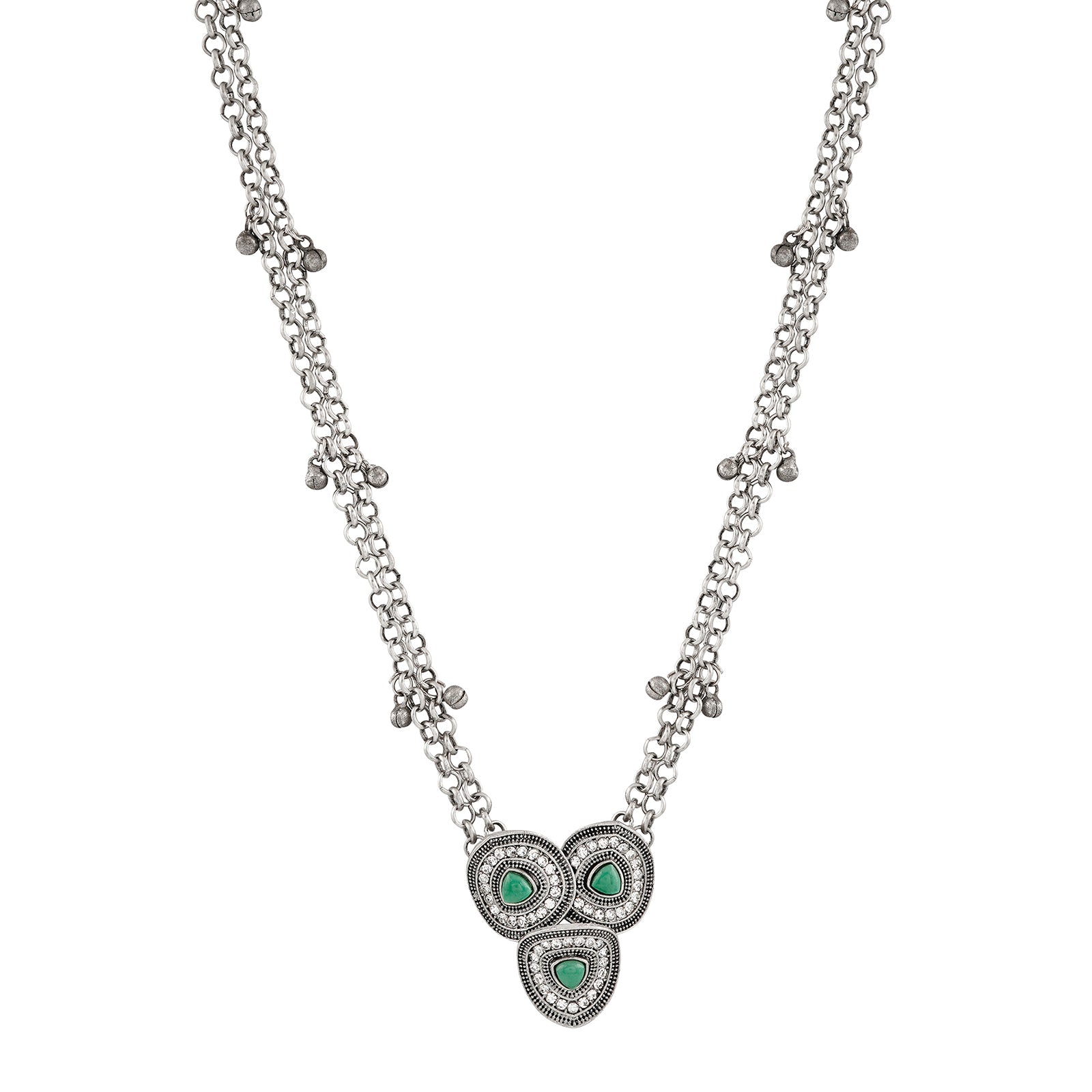 Teejh Aprimoksh Silver Turquoise Necklace