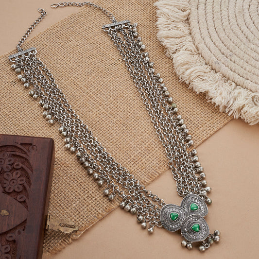 Teejh Suhasi Silver Turquoise Necklace