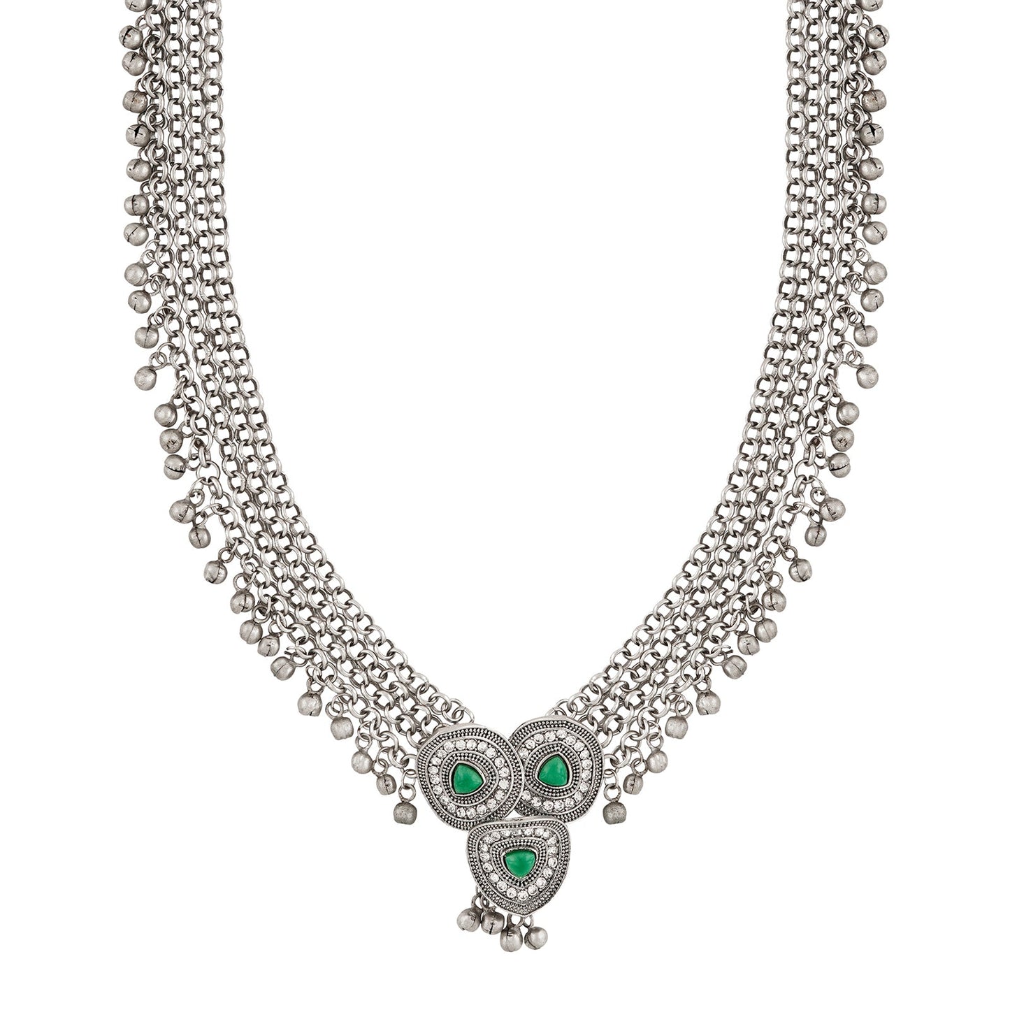 Teejh Suhasi Silver Turquoise Necklace