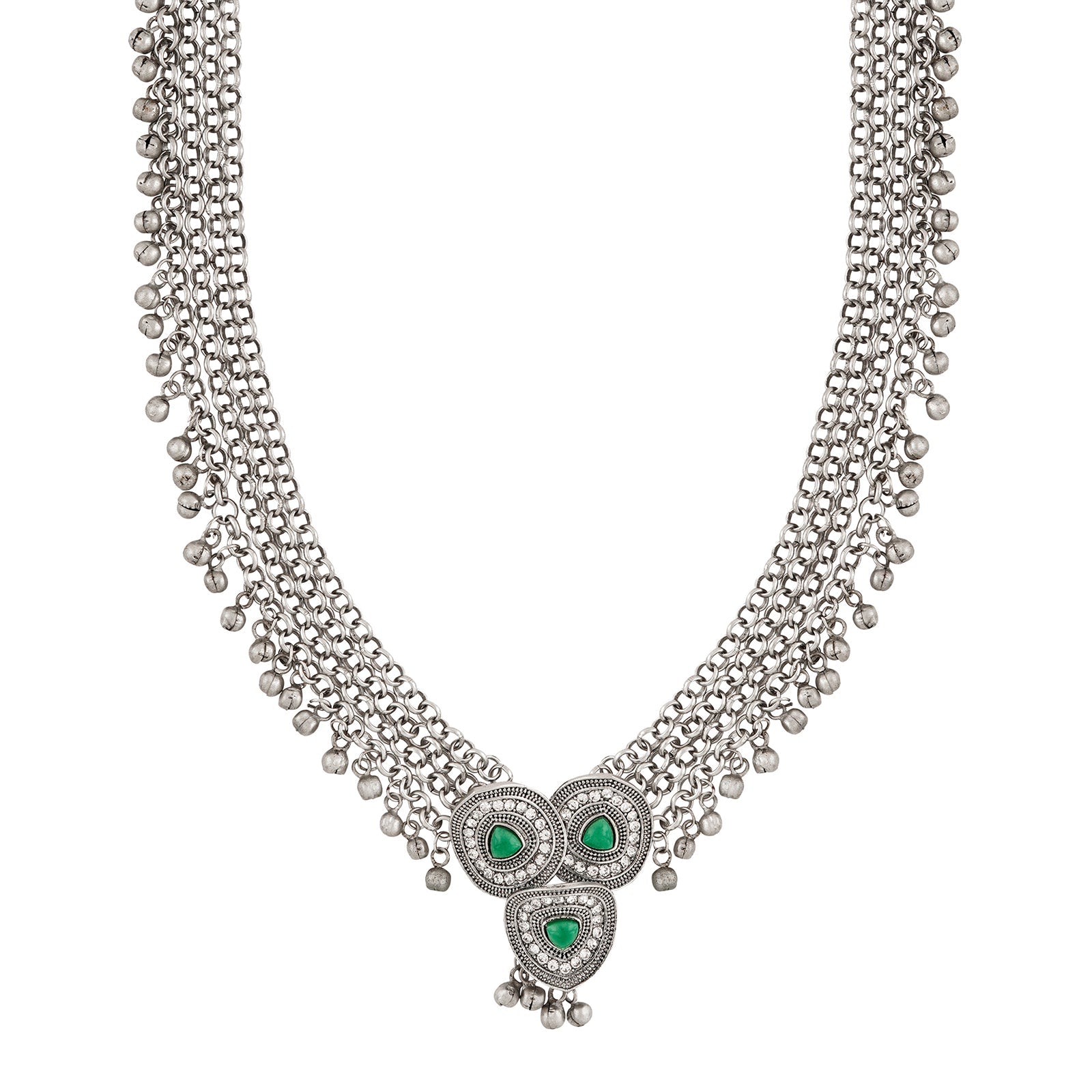 Teejh Suhasi Silver Turquoise Necklace