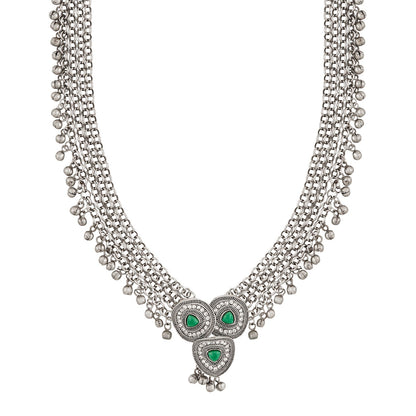 Teejh Suhasi Silver Turquoise Necklace