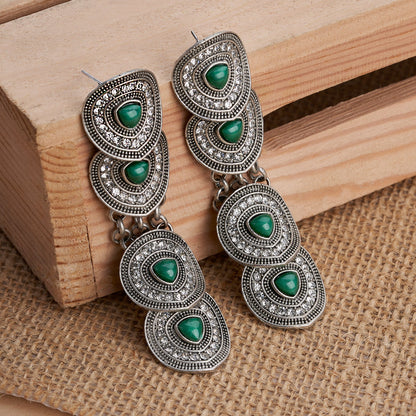 Teejh Pushpa Silver Green Earring