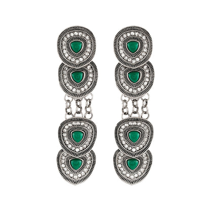Teejh Pushpa Silver Green Earring