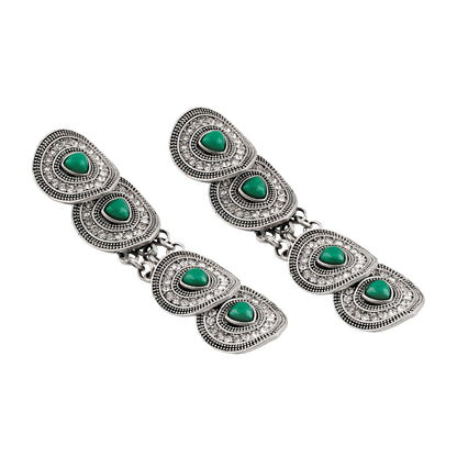 Teejh Pushpa Silver Green Earring