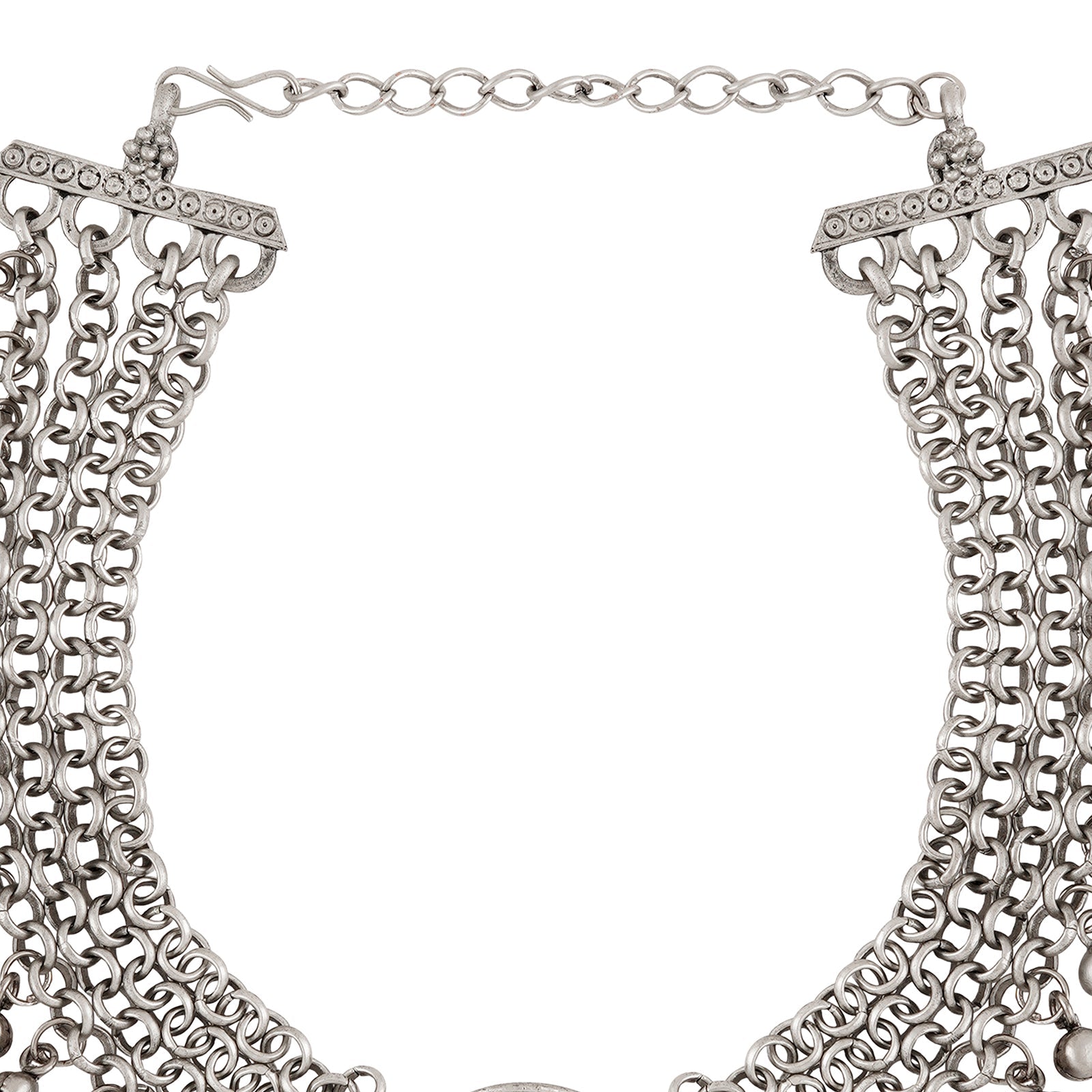 Teejh Yashvi Silver Green Necklace