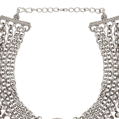 Teejh Yashvi Silver Green Necklace