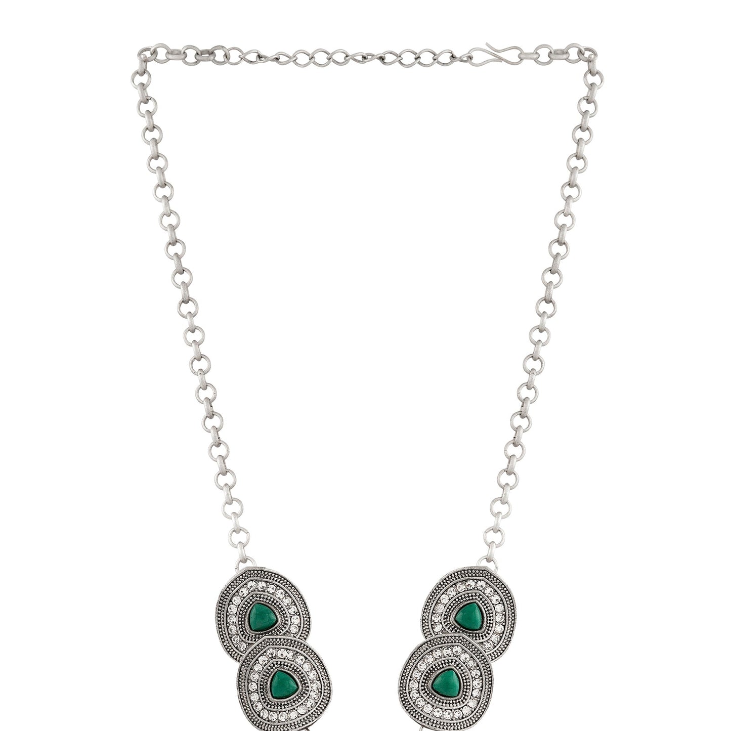 Teejh Hansa Silver Green Necklace