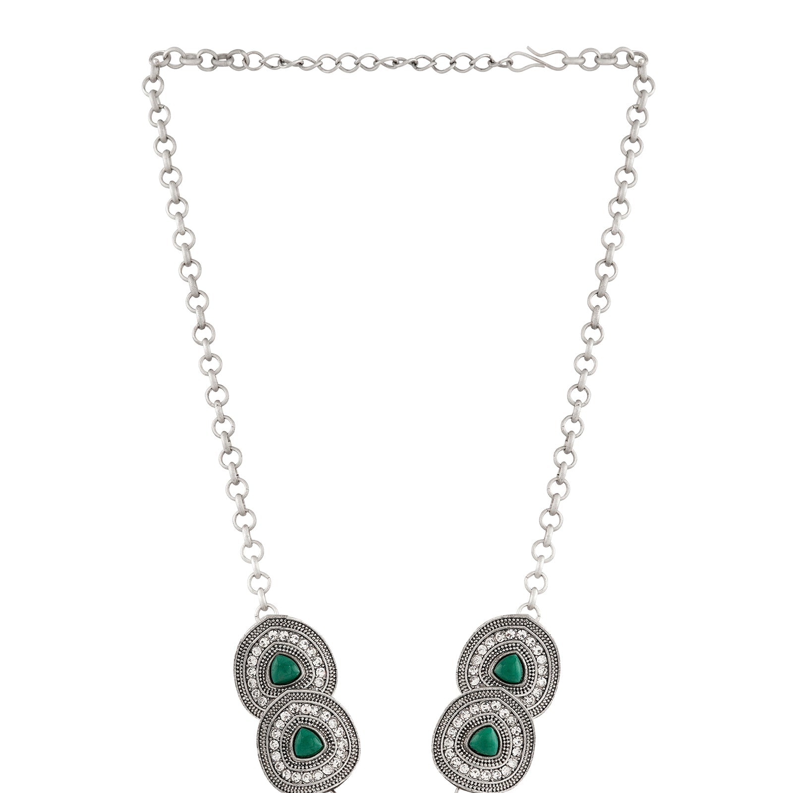 Teejh Hansa Silver Green Necklace