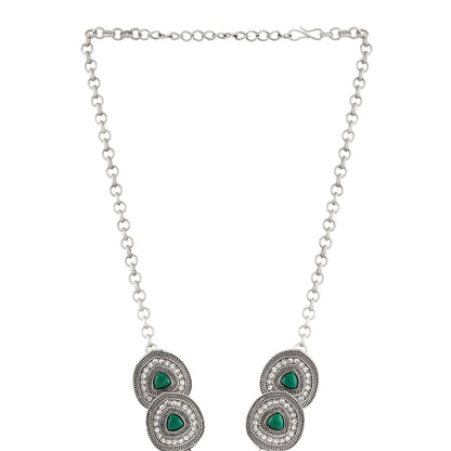 Teejh Hansa Silver Green Necklace