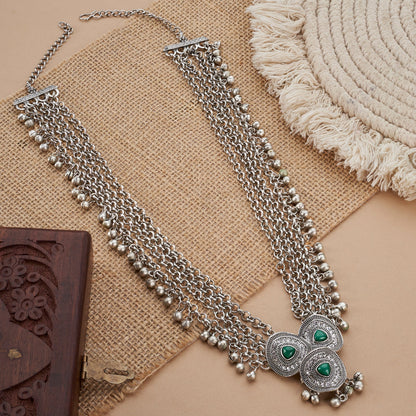 Teejh Esha Silver Green Necklace