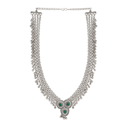 Teejh Esha Silver Green Necklace
