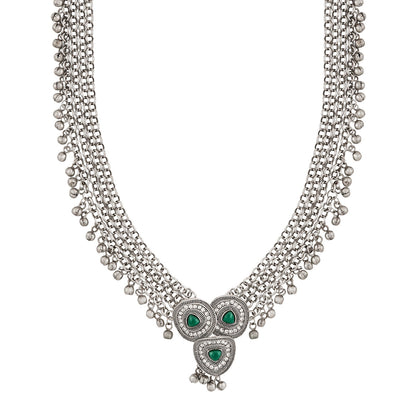 Teejh Esha Silver Green Necklace