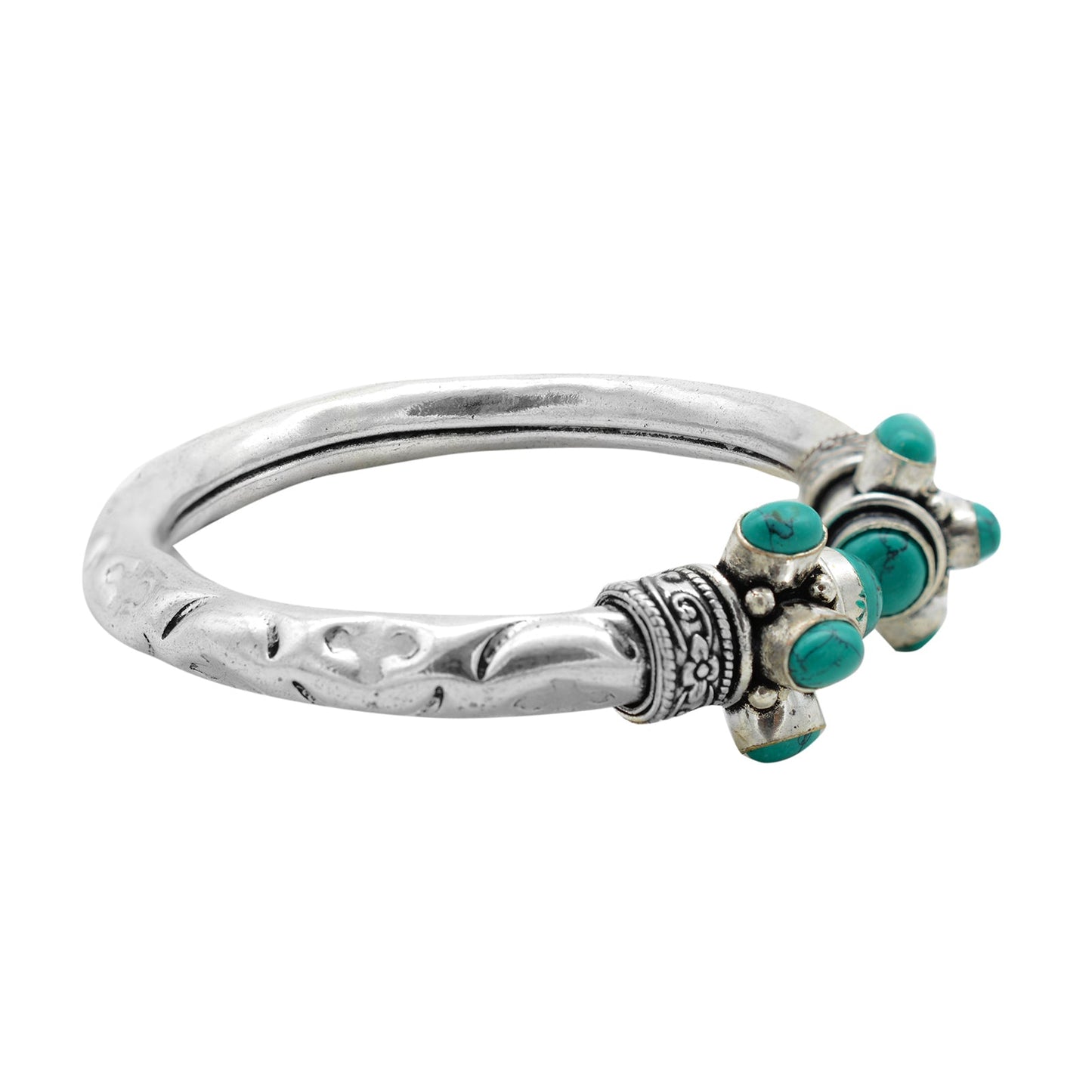 Trisha Turquoise Stone Bracelet Cuff - Teejh