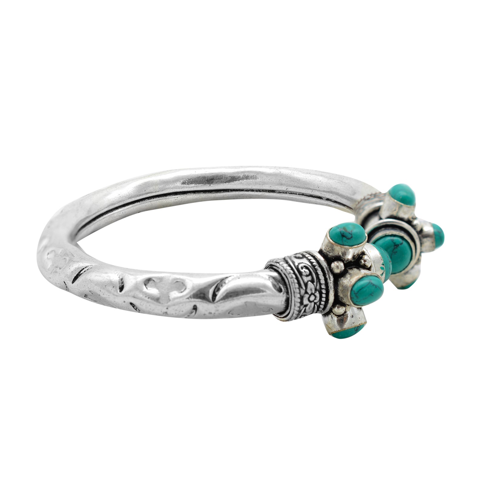 Trisha Turquoise Stone Bracelet Cuff - Teejh