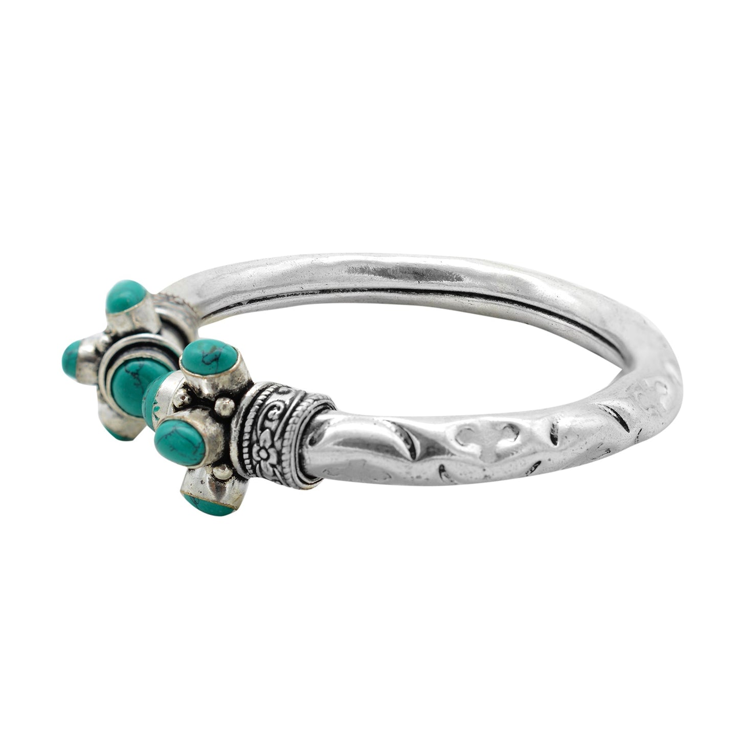 Trisha Turquoise Stone Bracelet Cuff - Teejh