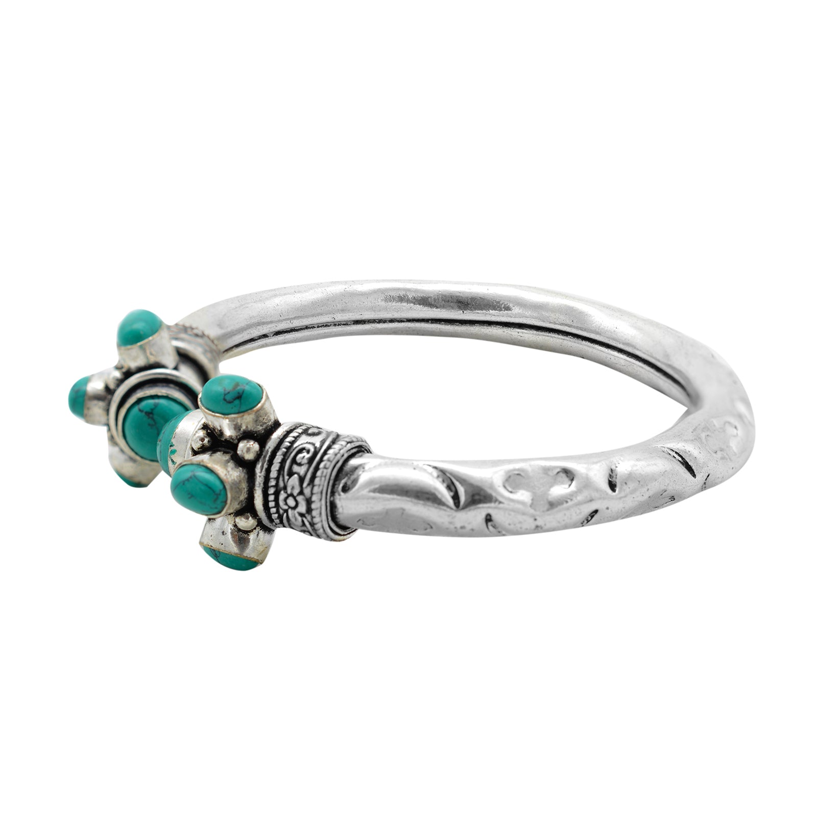 Trisha Turquoise Stone Bracelet Cuff - Teejh