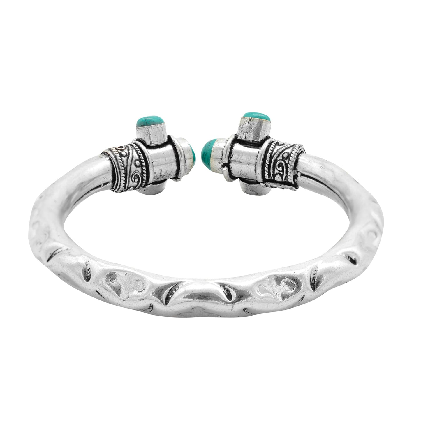 Trisha Turquoise Stone Bracelet Cuff - Teejh