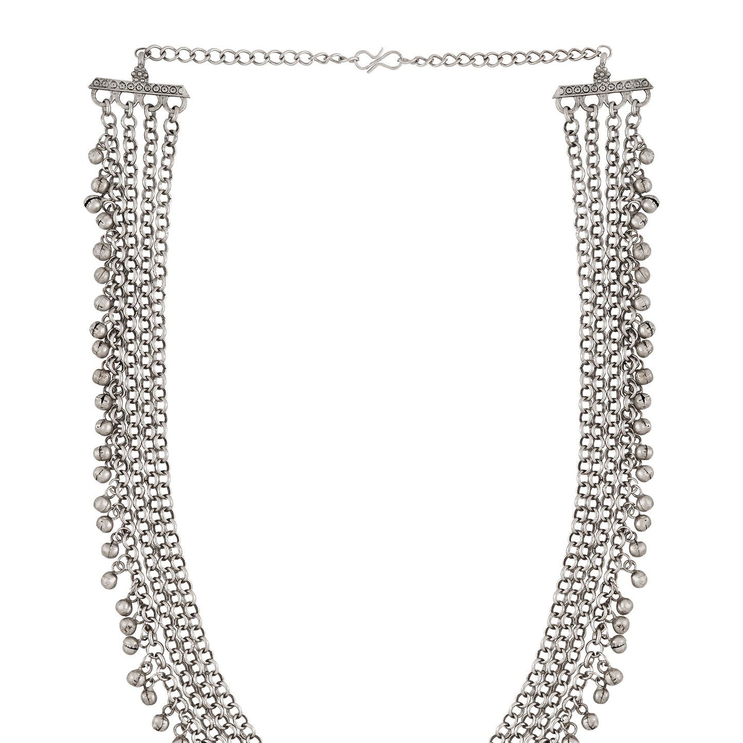 Teejh Yamuna Silver Mehroon Necklace