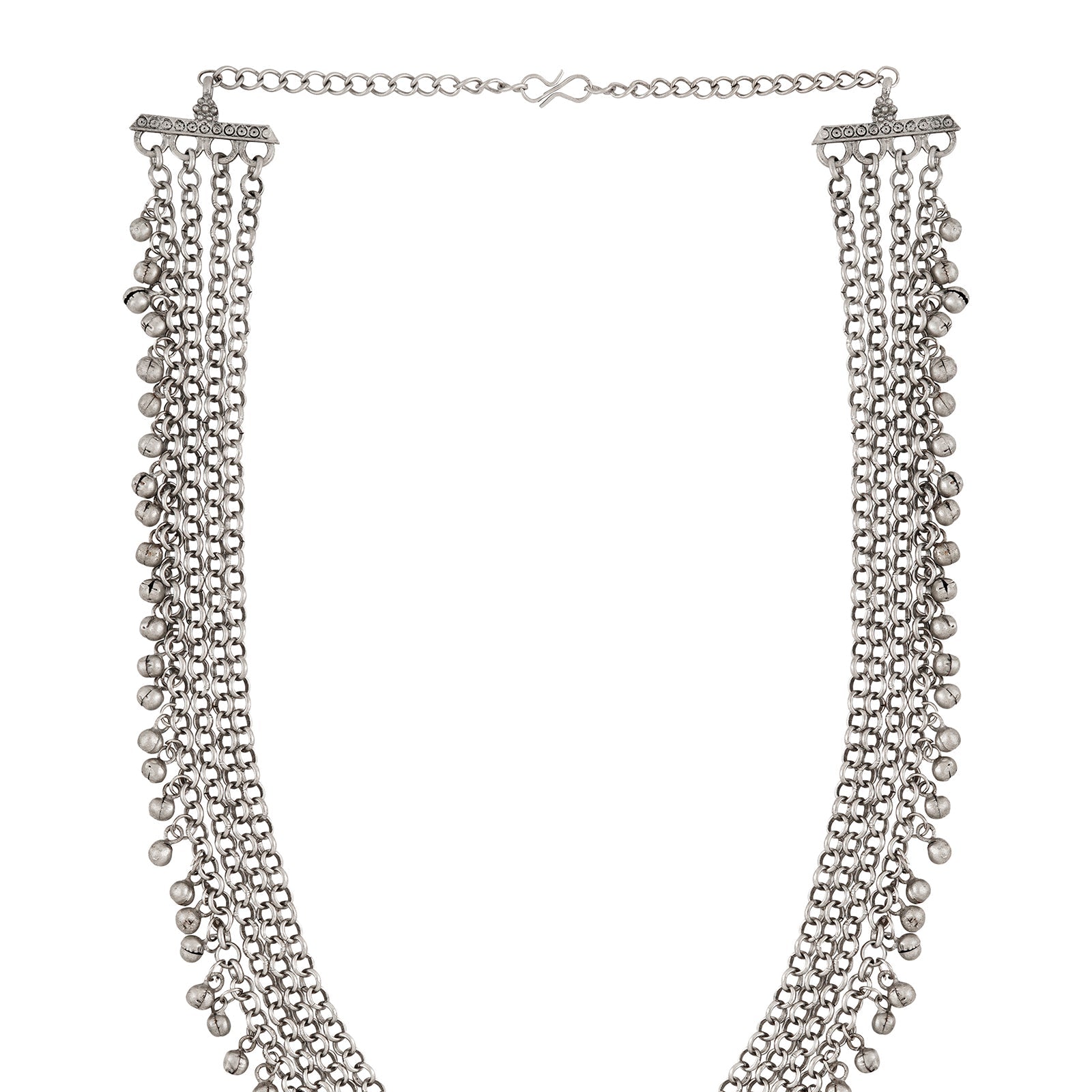 Teejh Yamuna Silver Mehroon Necklace