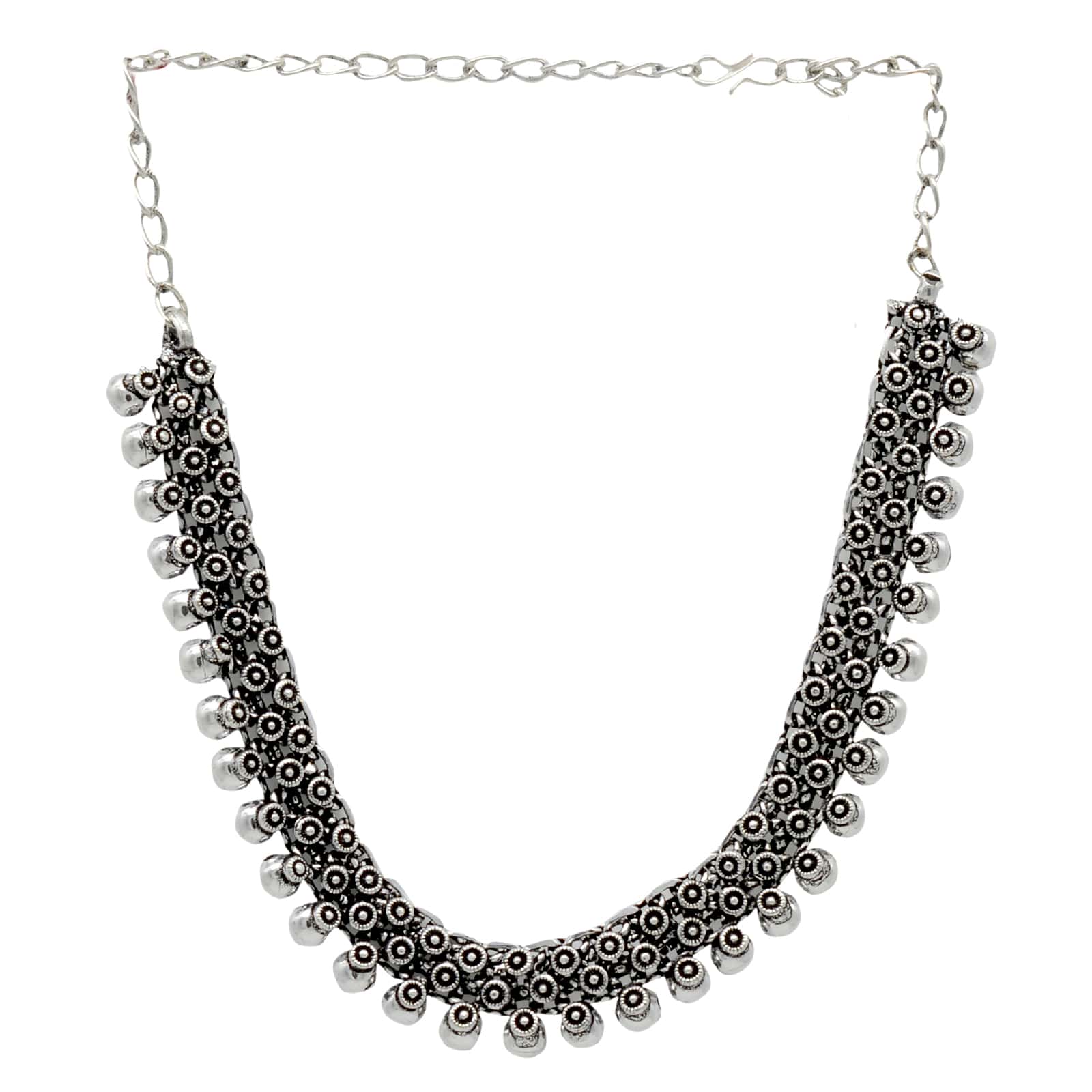 Arya Silver Oxidized Necklace - Teejh