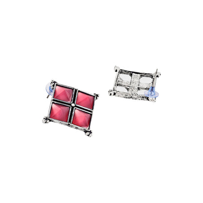 Teejh Dhamini Pastel Pink Silver Oxidised Earrings