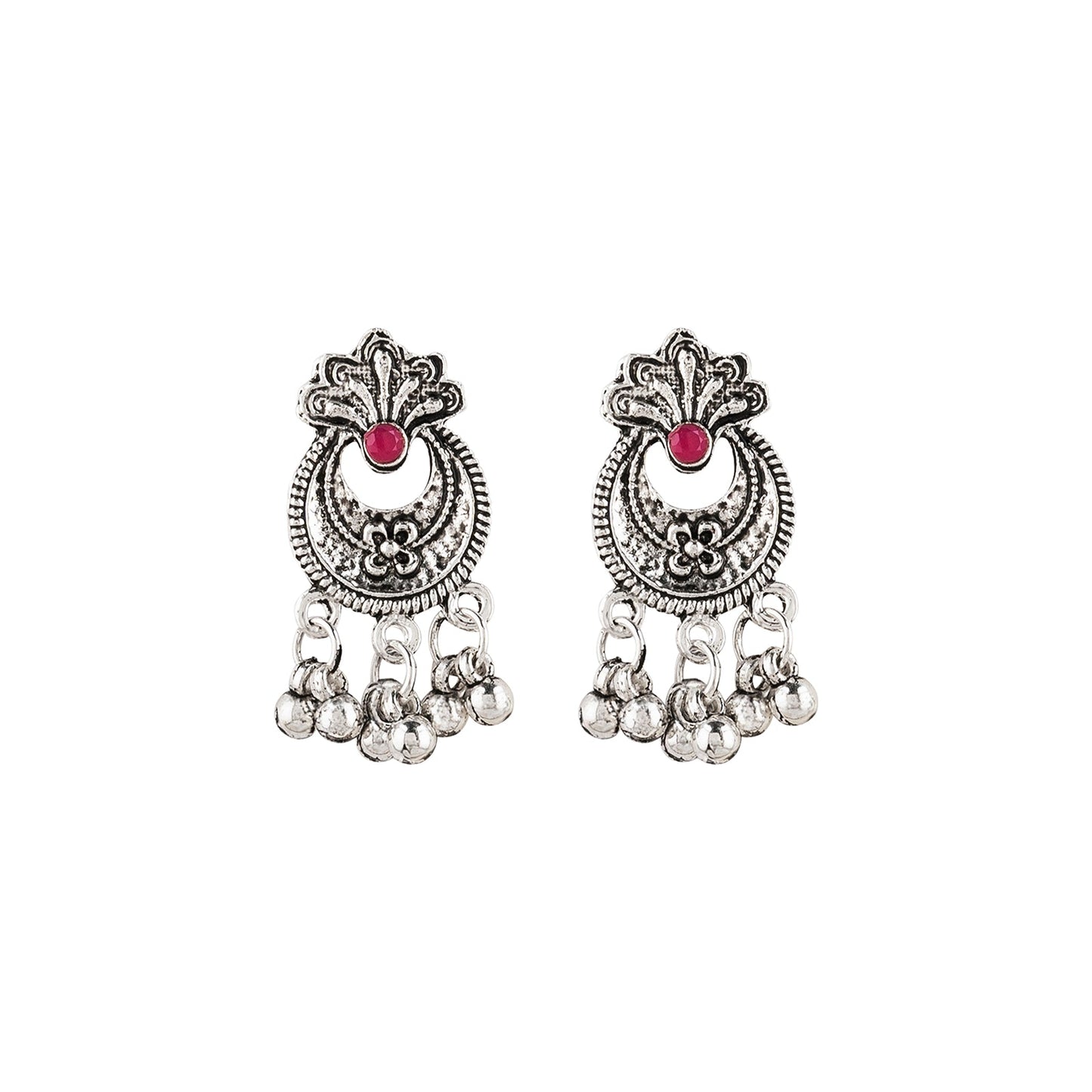 Teejh Udi Udi Jaye Multicolored Silver Oxidised Necklace Set