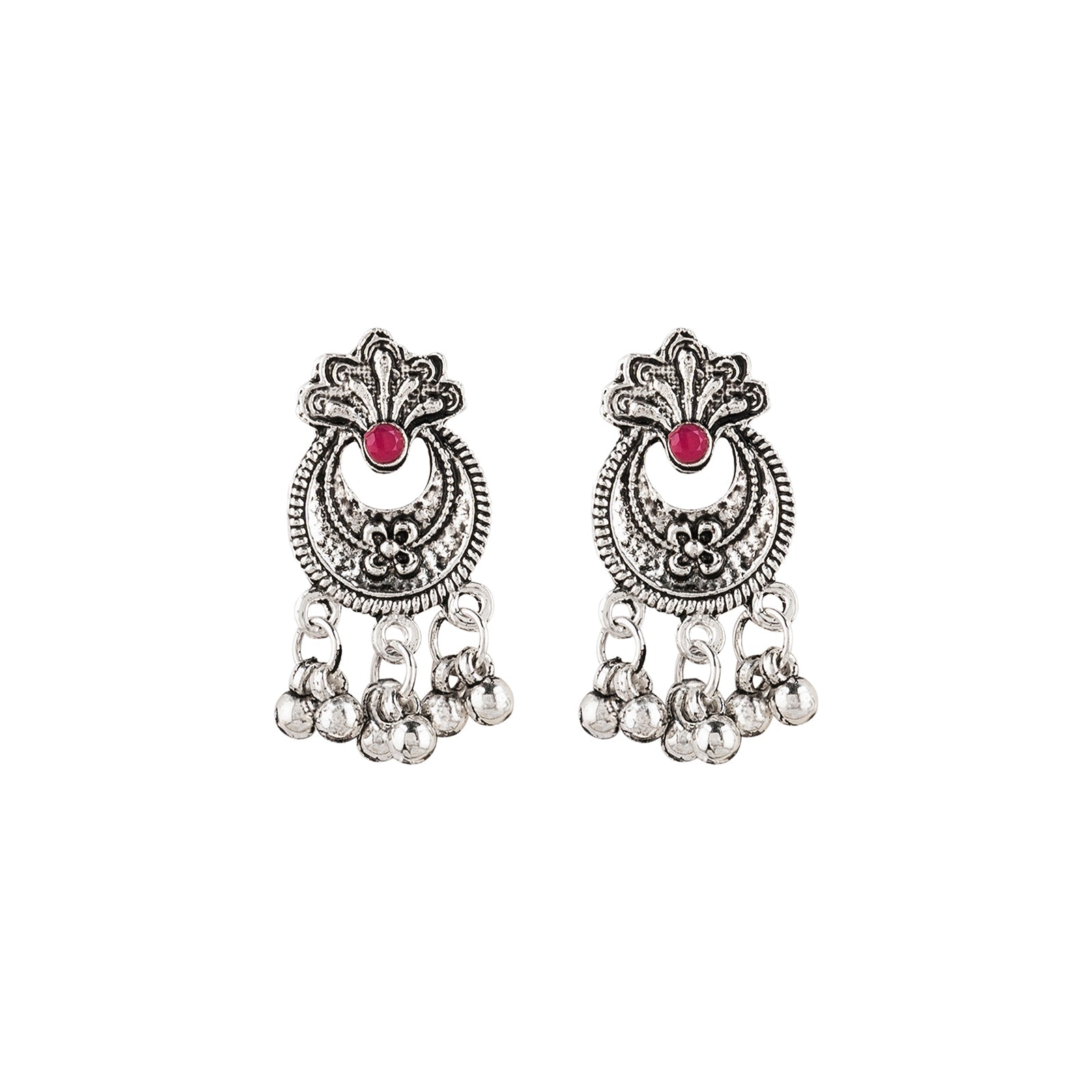 Teejh Udi Udi Jaye Multicolored Silver Oxidised Necklace Set
