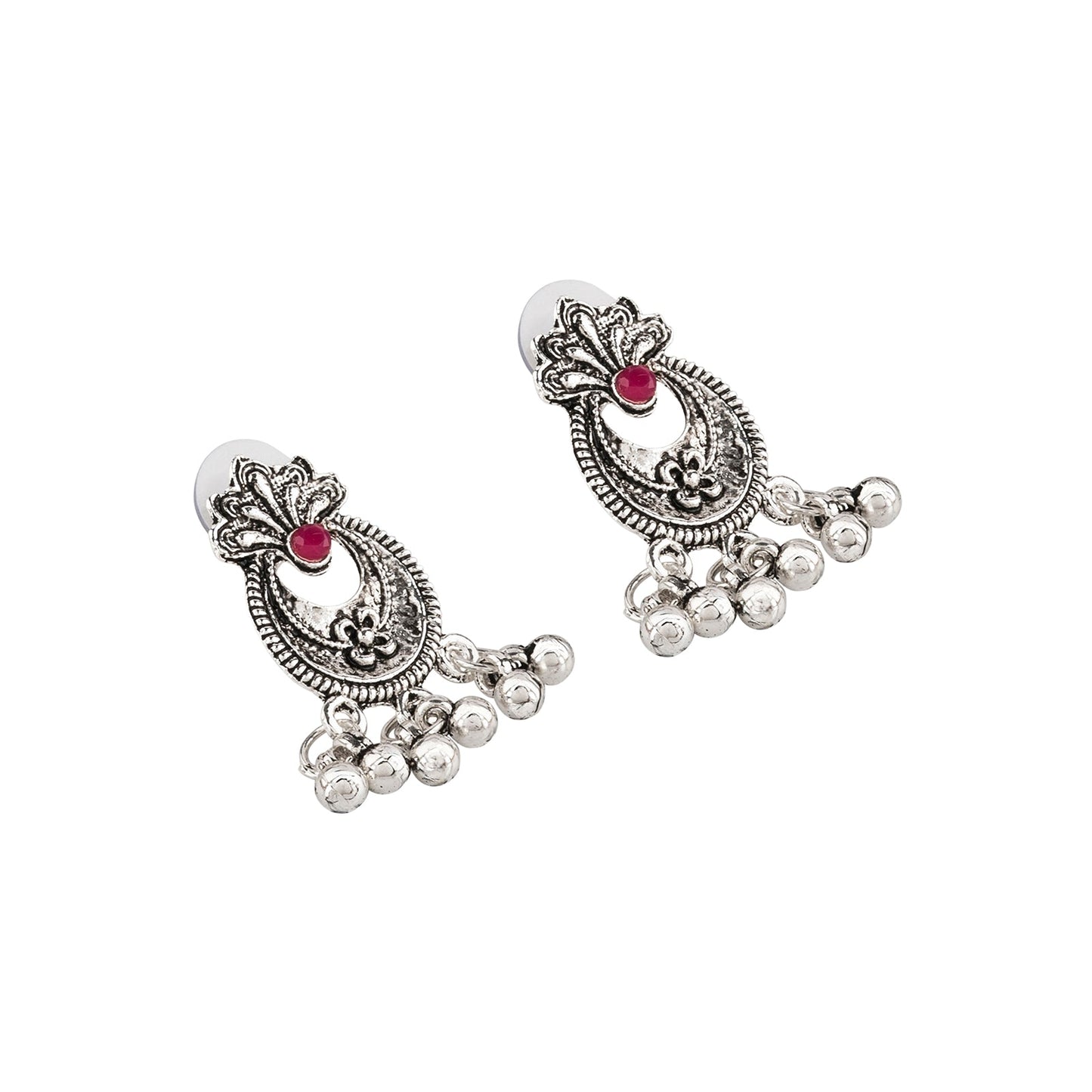 Teejh Udi Udi Jaye Multicolored Silver Oxidised Necklace Set
