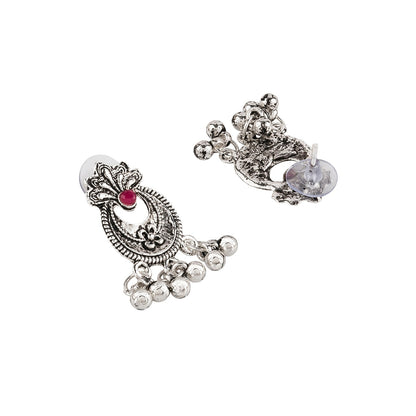 Teejh Udi Udi Jaye Multicolored Silver Oxidised Necklace Set