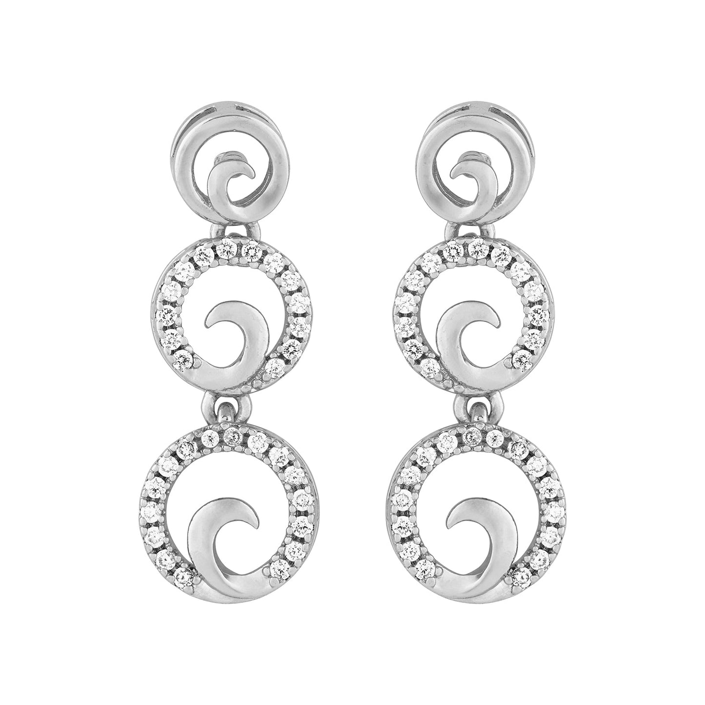 Teejh Rajput Radiance Silver Necklace Set With CZ White Stones