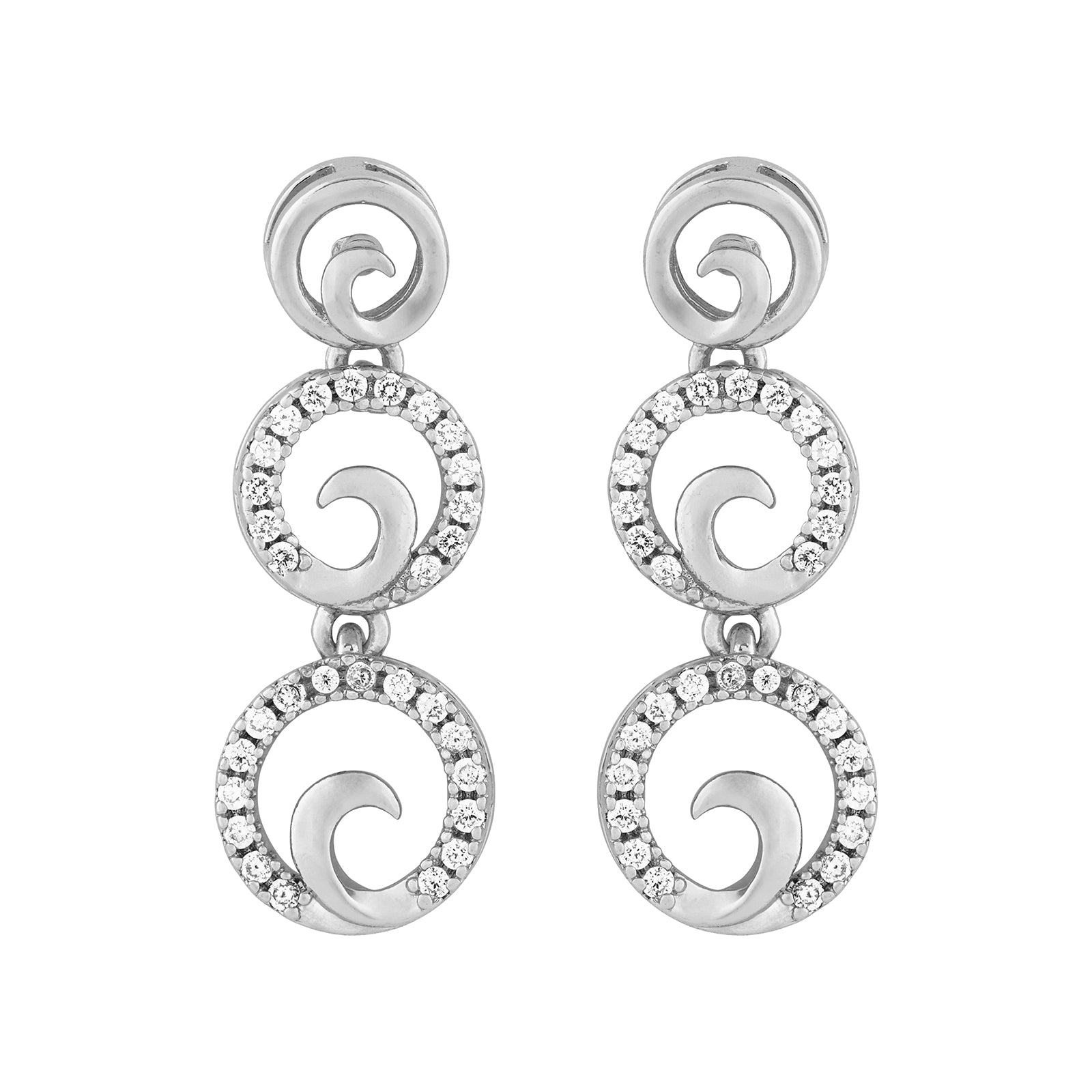 Teejh Rajput Radiance Silver Necklace Set With CZ White Stones
