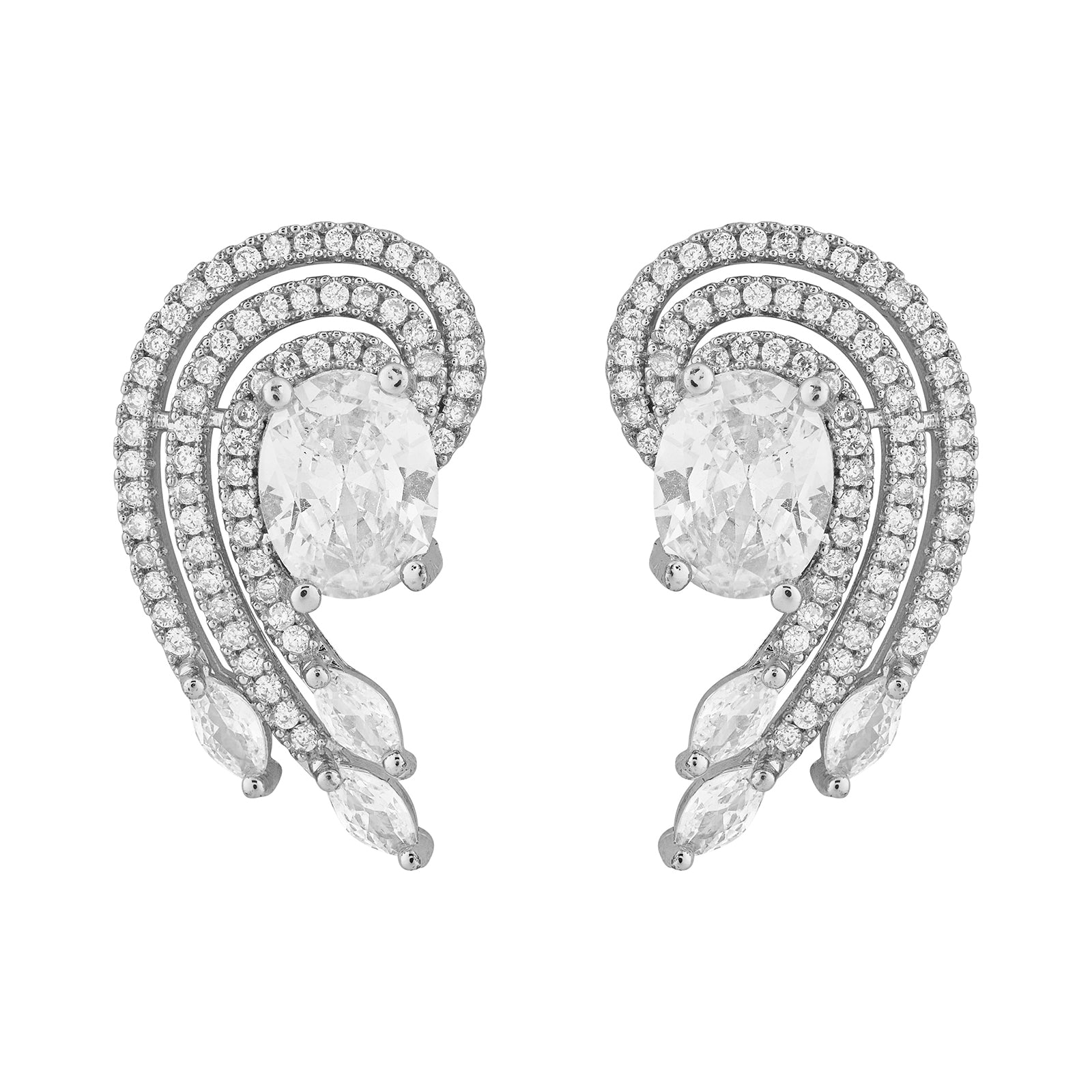 Teejh Majestic Mira CZ Stones  Silver Earrings