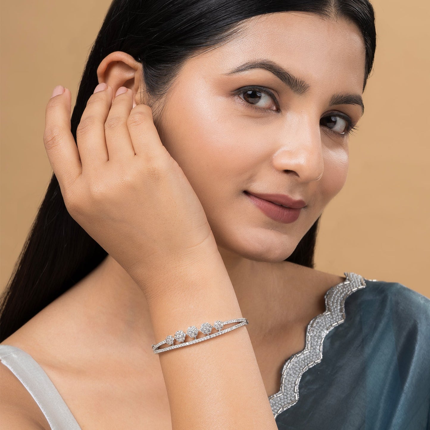 Teejh Rhea Radiance CZ Stones Silver Bracelet