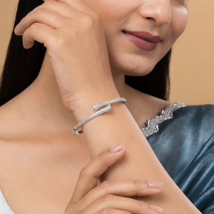 Teejh Nisha Nirvana CZ Stones Silver Bracelet
