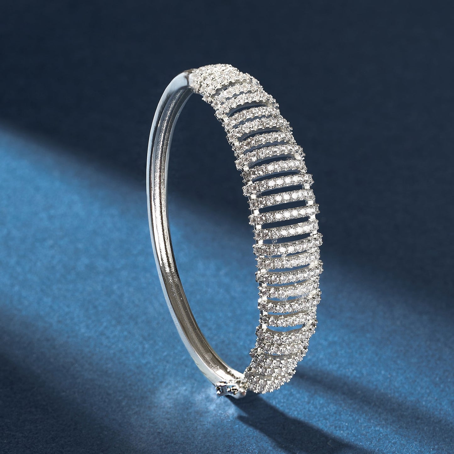 Teejh Pranjal Precious CZ Stones Silver Bracelet