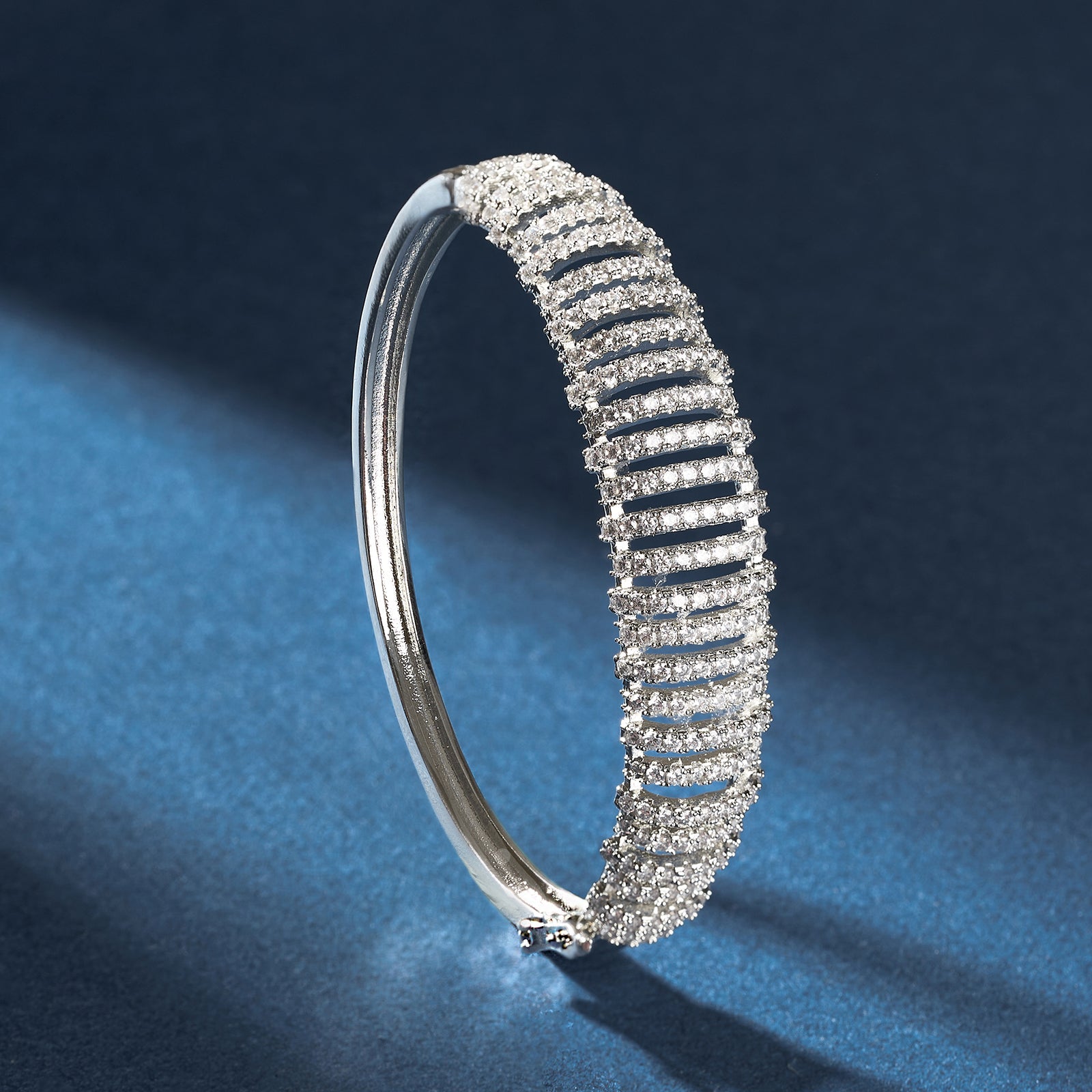 Teejh Pranjal Precious CZ Stones Silver Bracelet