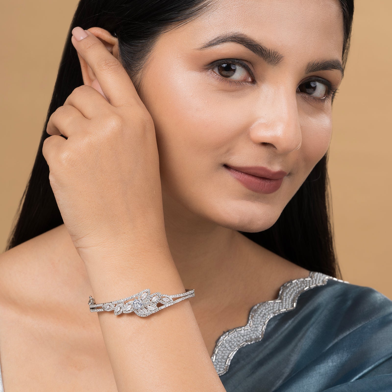 Teejh Madhunika Mirage CZ Stones Silver Bracelet